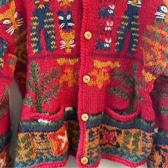 Vintage Express Cat Cardigan Sweater - Picture 8 of 9